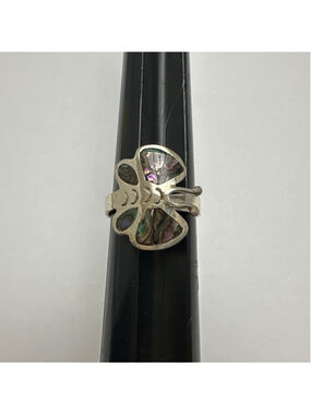 Women's Unbranded Butterfly Ring in Silver and Abalone Shell
